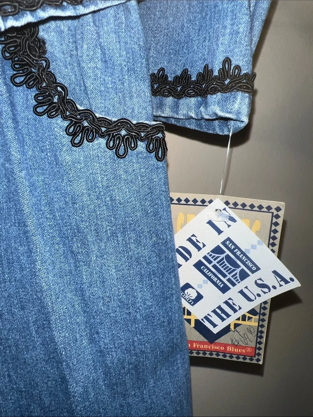 Vintage SF BLUES Denim Set - Classic Blue with Black Trim